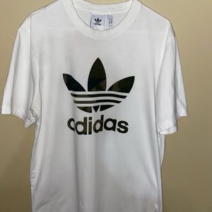 Adidas Camo Trefoil Tee in White